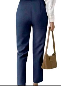 Navy Blue Straight Fit Formal Pants