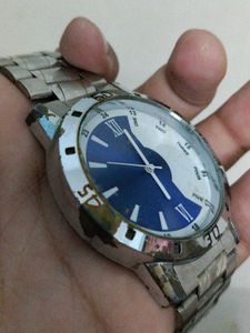 Stylish Silver &amp; Blue Watch