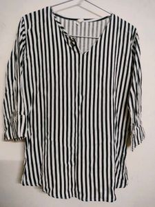 Classic Black & White Striped Top