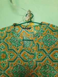 Green And Yellow Beautiful Cotton Kurtha