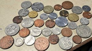 35 assorted foreign coins