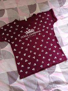 Mickey Print D&amp;G Inspired Graphic Tee-size M