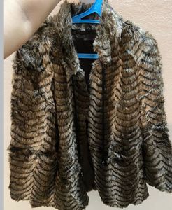 Fur Animal Print Coat