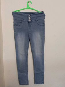 High-Waisted Denim Jeans