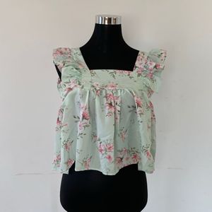 Cute Ruffle Floral Summer Top