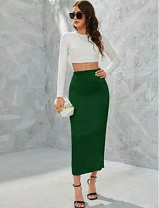 Dark Green Pencil Skirt All Size Available