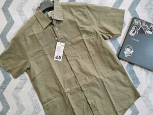 New H&M Cotton Shirt - Olive