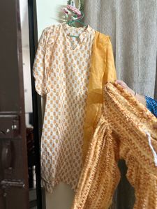 Mustard Printed Salwar Kameez