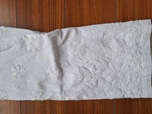 Embroidered White Cotton Pants