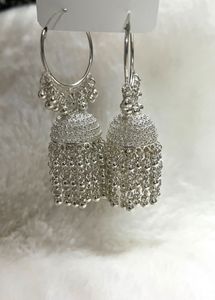 Silver Jhumka Earrings