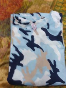 Camo Print Ruffle Top
