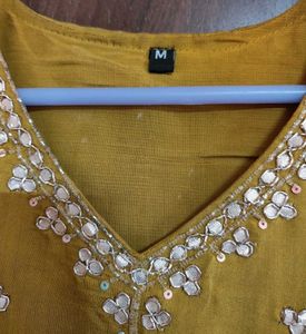 Elegant Mustard Anarkali Dress