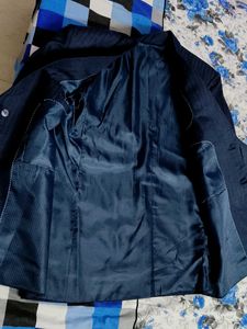 Men Blue Striped Stylish Formal Blazer