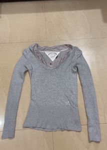 Hilfiger Denim Gray Long Sleeve Top