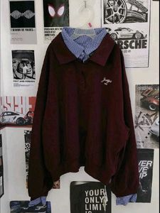 Burgundy Polo Neck Sweatshirt