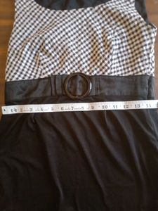 Partywear Black And White Chex Top , short Dress