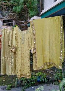 Green Sharara Suit 🦜🌻