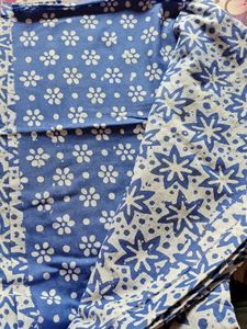 Nalli Unstitched Pure Cotton Suit Set With Dupatta