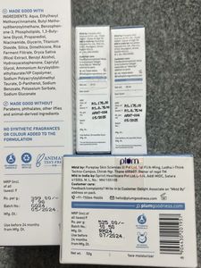 Plum Skincare Set(2toner+sunscren+gel)