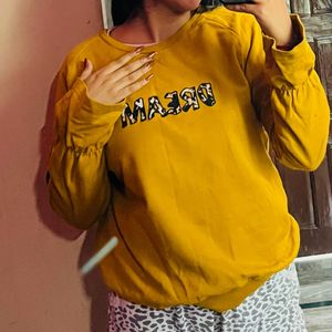 Mustard Yellow “DREAM” Printed Sweatshirt