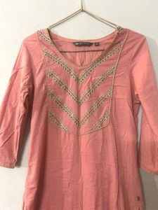Peach Embroidered Top