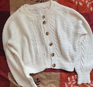 KOTON Brand Cream Cable Knit Cardigan