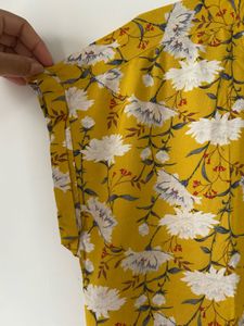 Mustard Floral Casual Top