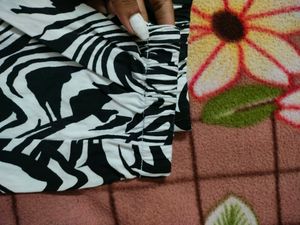 Zebra Print Cargo With Black Belt