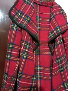 aesthetic red checkered flannel coat