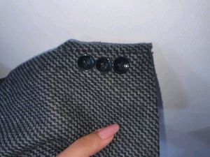 Grey Textured Formal Blazer