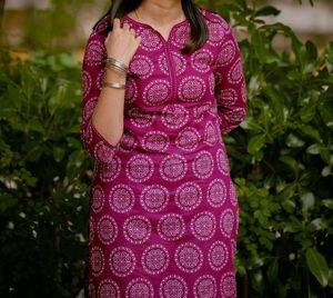 Pink Print Kurti