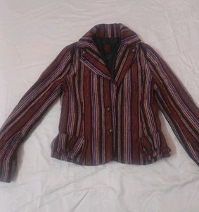 Striped Peplum Jacket