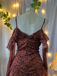 Leopard Print Ruffle Dress