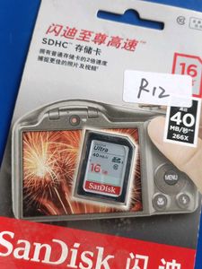 SanDisk Ultra 16GB Class 10 SDHC Memory Card.