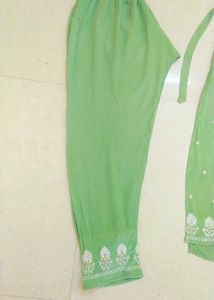 Green Embroidered Kurta Set