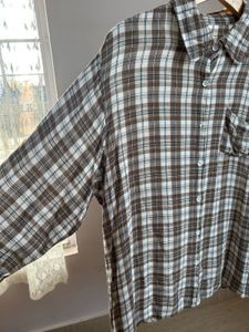 Checked Cotton Blend Shirt