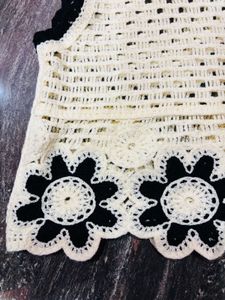 Off White Crochet Co Ord Set