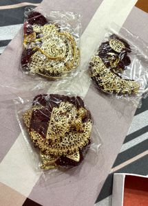 Elegant Burgundy &amp; Gold Jewelry Set