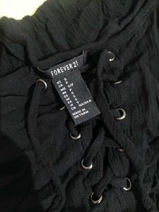 Black Lace-Up Tank Top