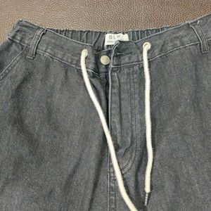 Black Denim Cargo Shorts