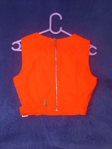 Loly Pop  Red Cropped Top with Belt