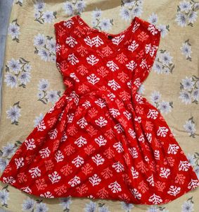 Red Printed short kurti