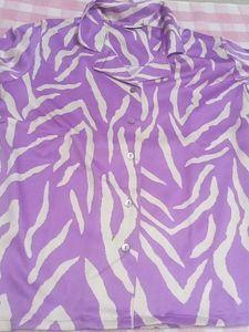 Stylish Purple Animal Print Shirt