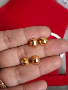 Gold Disco Ball Stud Earrings