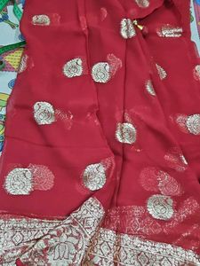 Georgette Saree  With Blouse  Same Sare