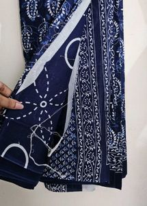 Mul Cotton IndiGo Saree