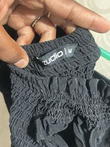 Black Smocked Top