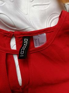 H&amp;M Red Twist-Front  Top