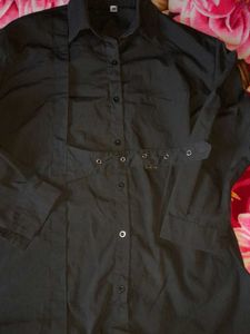 korean black oversized shirt