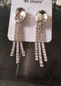Silver Long String Earings
